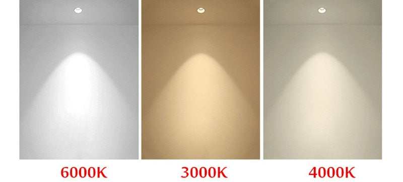 Dimmable Recessed Narrow Border Anti-glare COB LED Downlights AC85-265V 5W/7W/9W/12W/18W LED Ceiling Lamps Hotel Villa Lighting