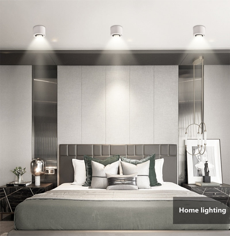 Dimmable surface mounted LED downlight spot light 5W/7W/9W/15WCOB wall lamp AC85V-265V ceiling light living room commercial home