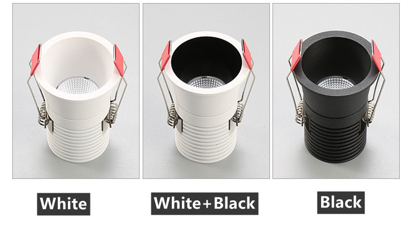 2021 Mini LED Downlight COB 6W 10W 12W Dimmable AC110V 220V Recessed Spotlight 24 White and Black Ceiling Lamp For Cabinet Light