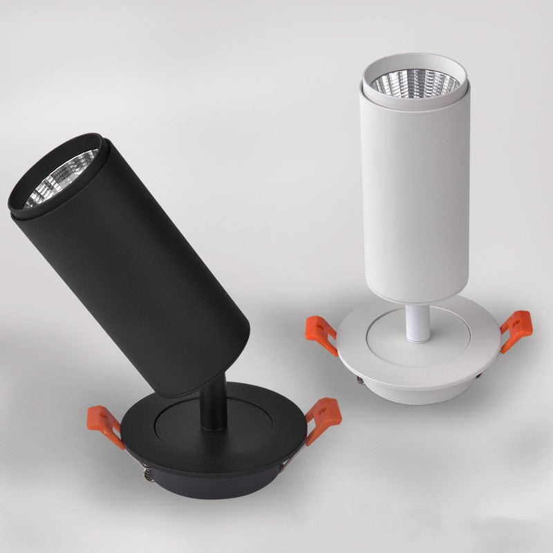 Dimmable Embedded COB Ceiling 7w 12w AC85-265V Rotate 360 Degrees Bull's Eye Spotlight LED Downlight Warm White Home Lighting