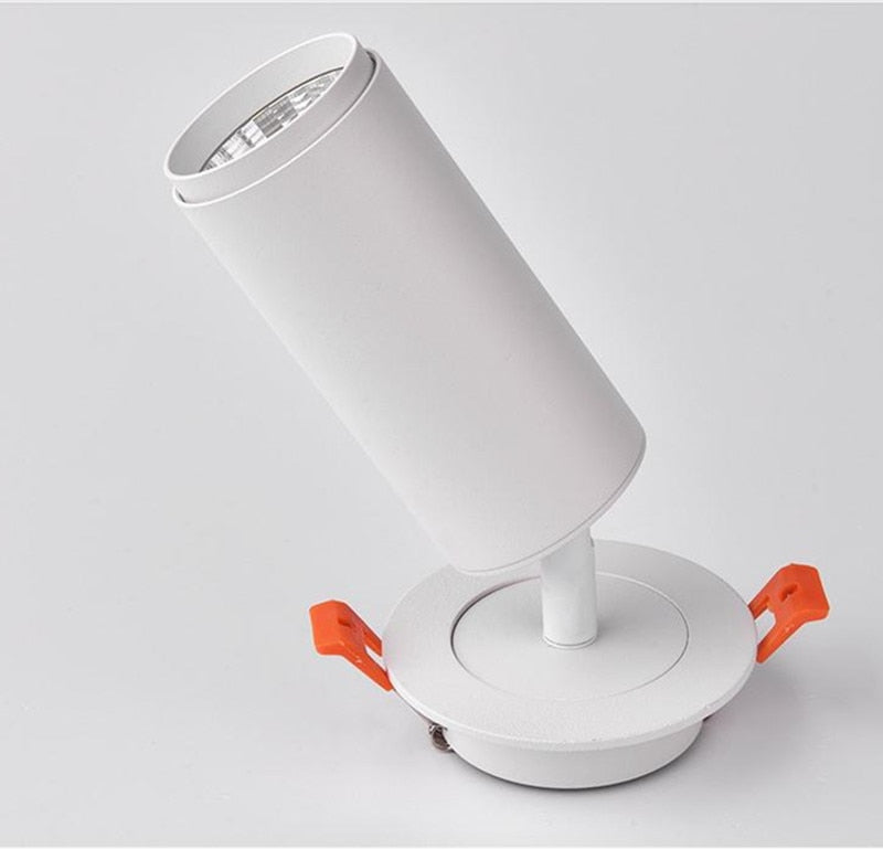 Dimmable Embedded COB Ceiling 7w 12w AC85-265V Rotate 360 Degrees Bull's Eye Spotlight LED Downlight Warm White Home Lighting