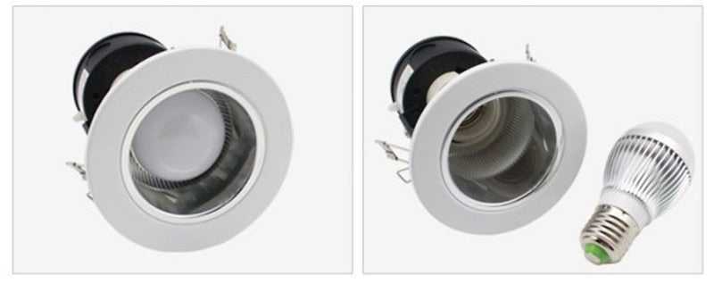 LED Downlight 4 inch E27 White Round Recessed Casing Downlight Holder Spotlight