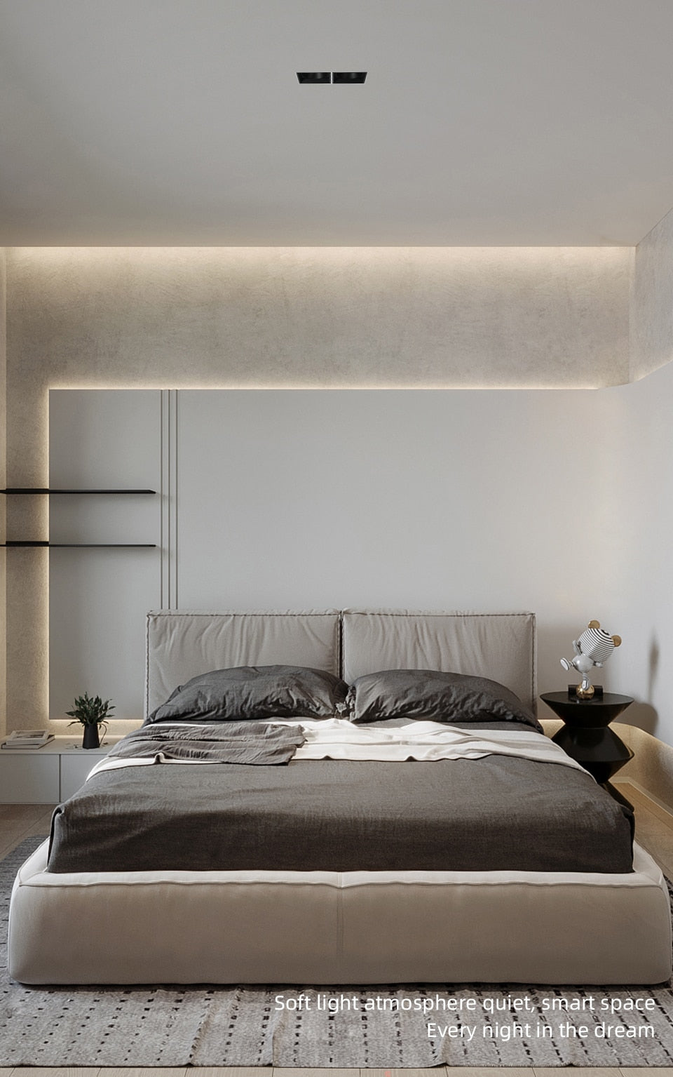 LED embedded square downlight borderless anti-glare ceiling spotlight without main light for home livingroom