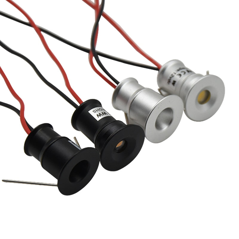 LED Mini Downlight Dimmable IP65 1W 12V Outdoor Indoor Spotlight Stair Kitchen Display Lamp Black Silver Shell Sauna Spot Bulb