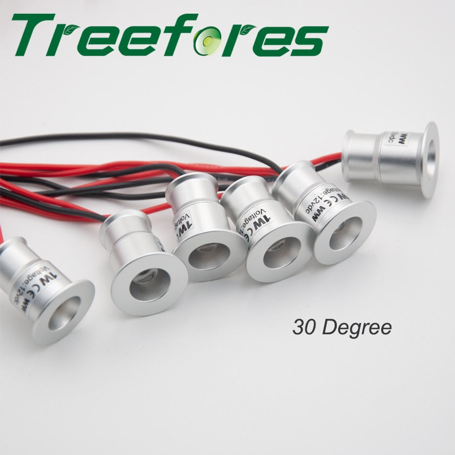 LED Mini Downlight Dimmable IP65 1W 12V Outdoor Indoor Spotlight Stair Kitchen Display Lamp Black Silver Shell Sauna Spot Bulb