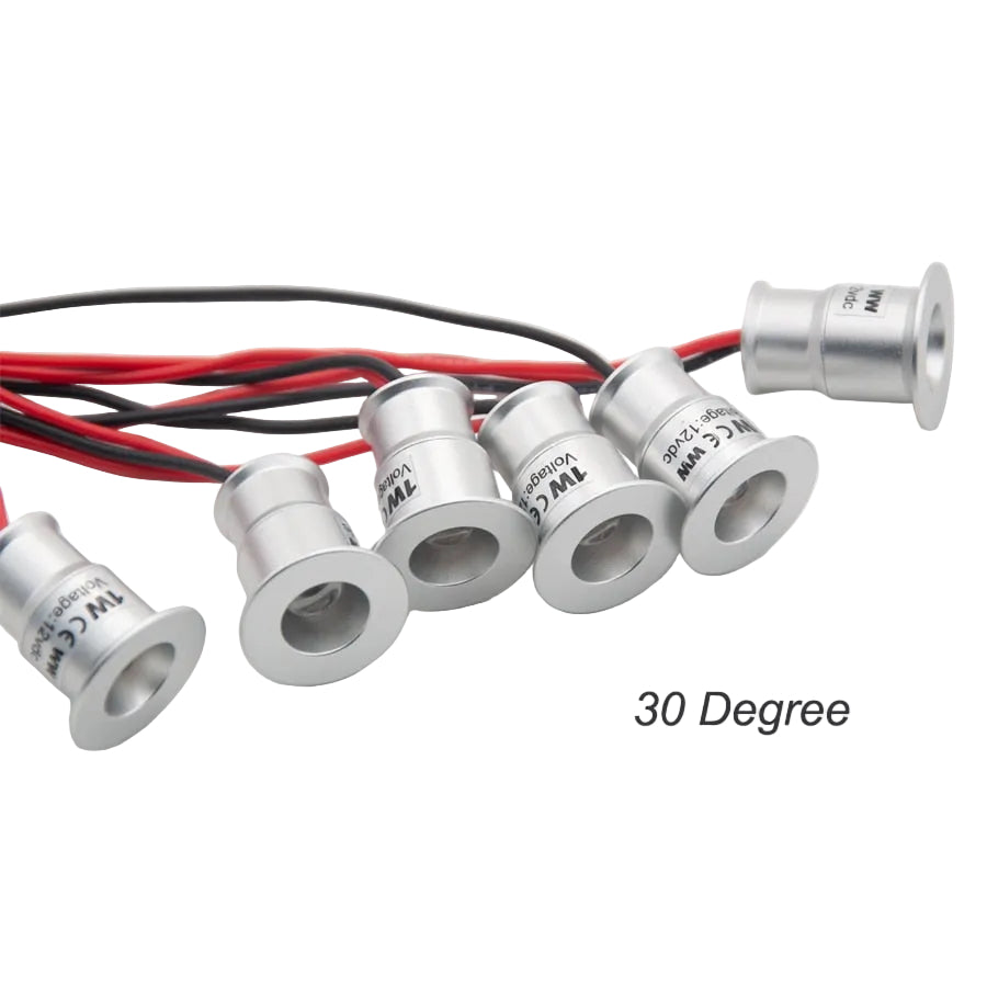 LED Mini Downlight Dimmable IP65 1W 12V Outdoor Indoor Spotlight Stair Kitchen Display Lamp Black Silver Shell Sauna Spot Bulb