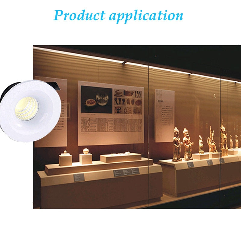 White Black LED Mini Downlight Under Cabinet Spot Light 3W for Ceiling Recessed Lamp AC85-265V Dimmable Down lights Round Square