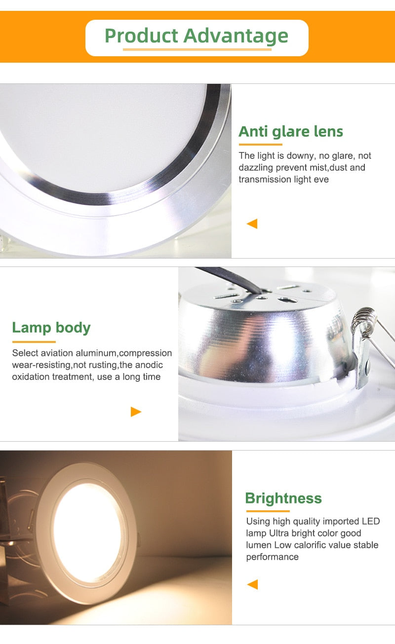 Kaguyahime Downlight 18W 15W 9W 5W 3W Recessed Round LED Lamp Indoor Lighting AC 220V 240V LED Downlight Warm White Cold White