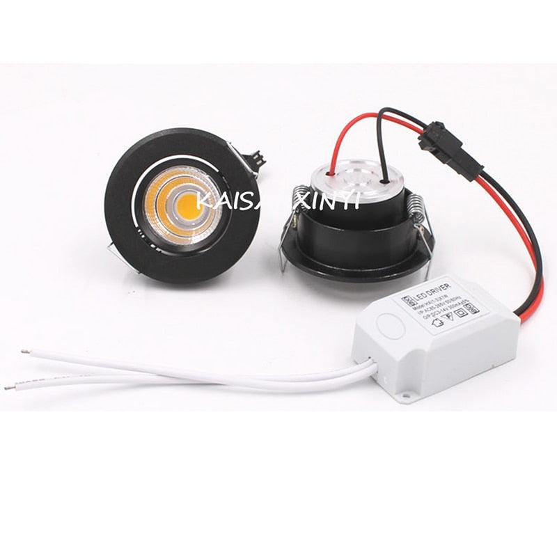 1/5pcs Aluminum Round LED Dimmable Ceiling Downlight 3W AC90-260V Recessed COB Spot Light Led Bulb With Driver - LED Lights For Sale : Affordable LED Solutions : Wholesale Prices