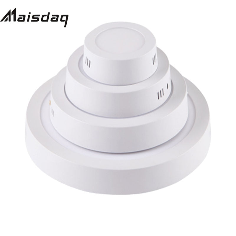 Round Square Led Panel Light Surface Mounted 6W 12W 18W 24W Downlight Ceiling Down 175-265V Panel Aisle Lamp With LED Driver