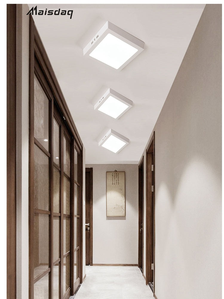 Round Square Led Panel Light Surface Mounted 6W 12W 18W 24W Downlight Ceiling Down 175-265V Panel Aisle Lamp With LED Driver