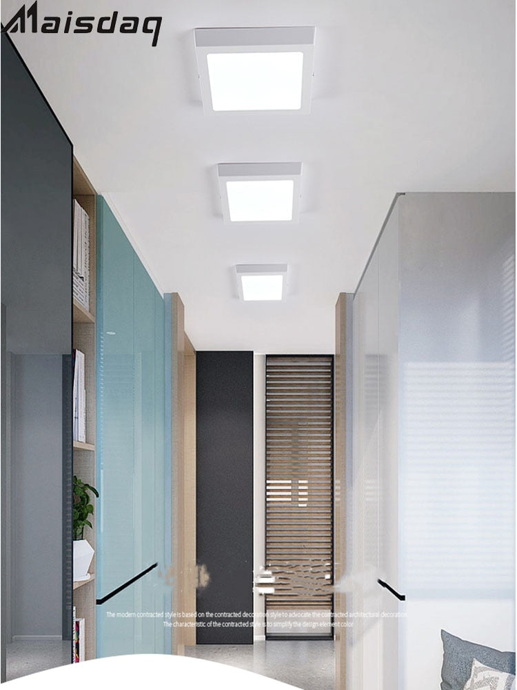 Round Square Led Panel Light Surface Mounted 6W 12W 18W 24W Downlight Ceiling Down 175-265V Panel Aisle Lamp With LED Driver