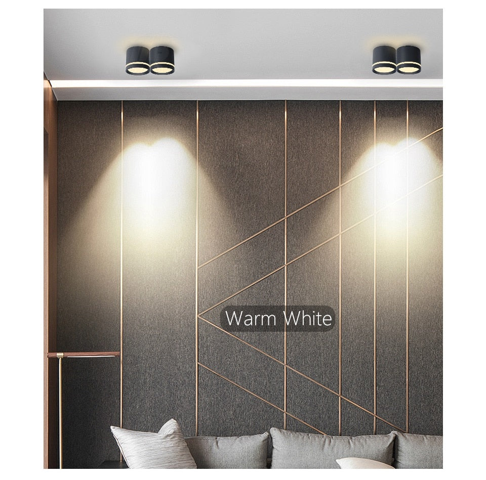 Led Downlight Surface Mounted 18W 12W AC220V Cold Warm Neutral Light SpotLamp Ceiling Fixtures For Living Room Kitchen Lighting