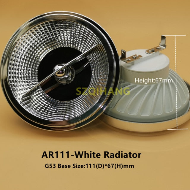 Hot Sale Dimmable AC85-265V 15W 20W G53 COB LED AR111 GU10 Downlight 20W Chip LED QR111 Light Aluminum Alloy Led Bulbs