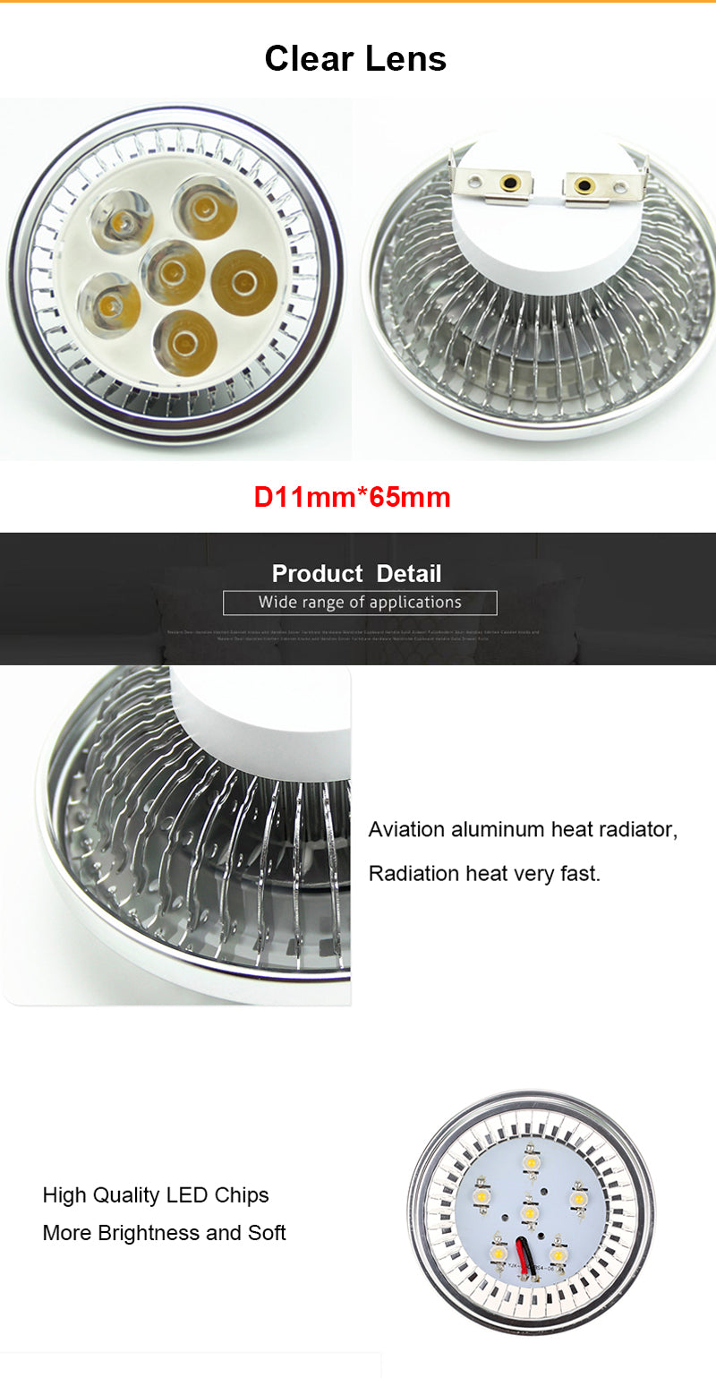 Downlight 220V Dimmable 230V DC12V G53 Dia 111 Downlight 12W AR111 Light Bulb