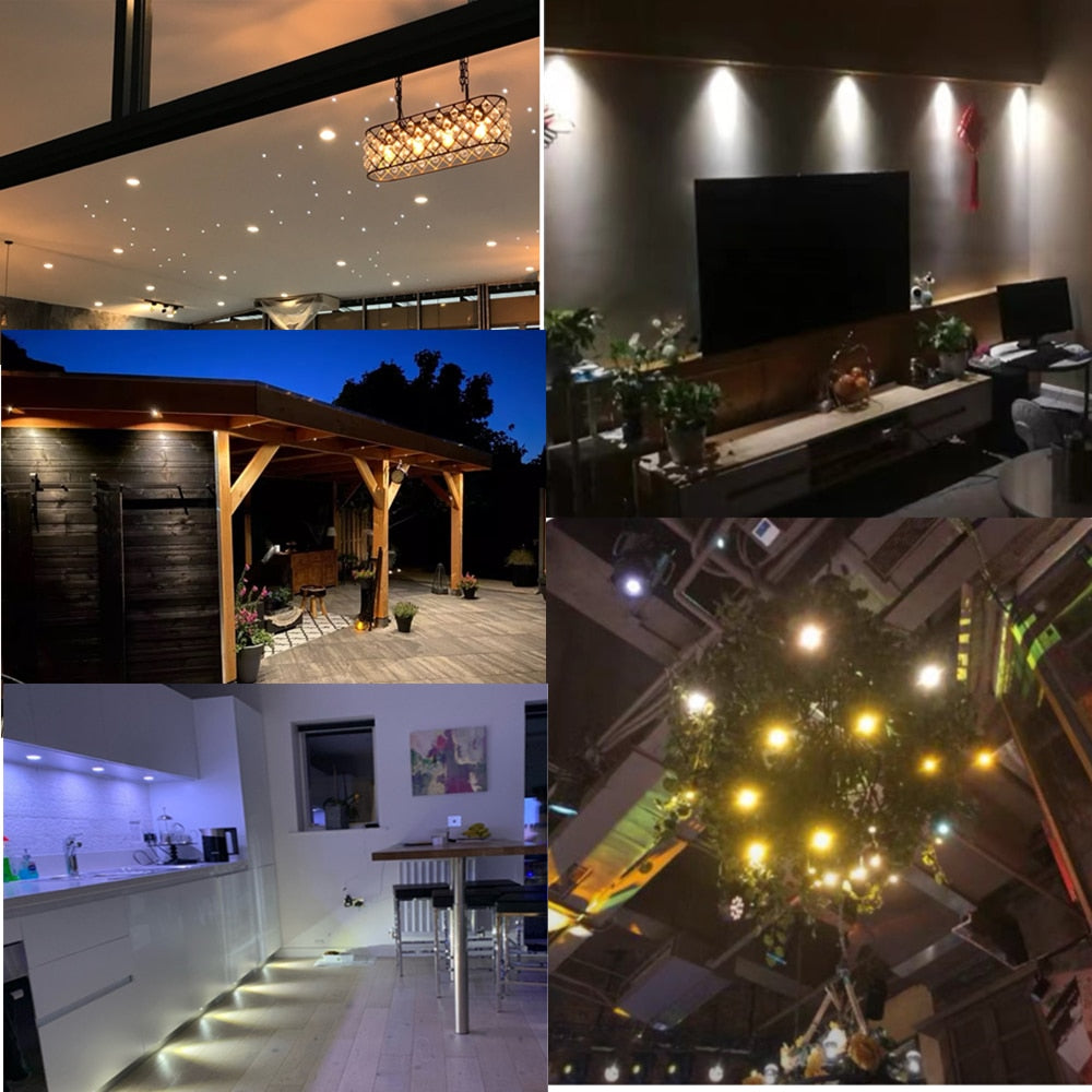 Small Recessed LED 1W 10pcs Downlight 12V Focus Spotlight Home Ceiling Stairs Walkways Cabinet Decor Mini Spot Bulb Light with Driver