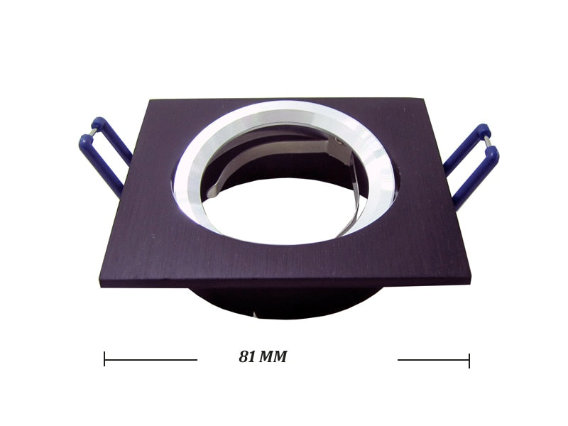 Black Square Recessed 65pcs/lot LED Ceiling Light Adjustable Frame for MR16 GU10 Bulb Downlight Holder