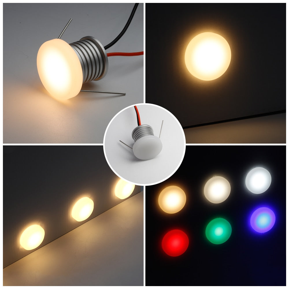 LED Dimmable Spot Light 12V 1W Recessed Downlight IP65 Ceiling Spotlight Anti-glare Lighting for kitchen Bedroom Bathroom Canopy