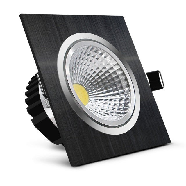 High Bright Square COB Downlights Dimmable 7W 9W 12W 15W LED Recessed Ceiling Spot Lights for Indoor Bedroom Living room AC220V