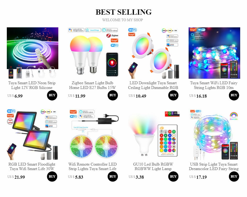 LED Downlight Tuya Smart Ceiling Light Dimmable RGB Warm Cold White Spotlight Lamp Wifi APP Voice Control with Alexa Google