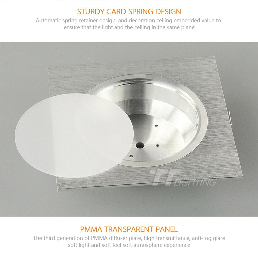 LED Ceiling Lamp 10PCS/Lot satin silver Cold/Warm White Epistar Recessed Cabinet light Downlight AC 230V 110V For Home Lighting