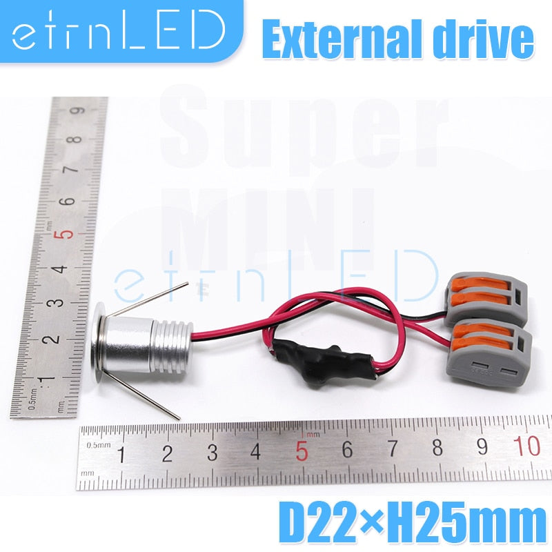 etrnLED Interior Led Spotlights Mini 12V 24V Recessed Ceiling Spot Lamp Hidden Stair Showcase Display Light with Connector 1W