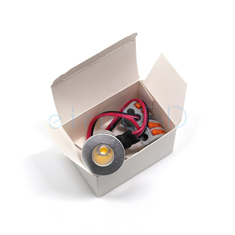 etrnLED Interior Led Spotlights Mini 12V 24V Recessed Ceiling Spot Lamp Hidden Stair Showcase Display Light with Connector 1W