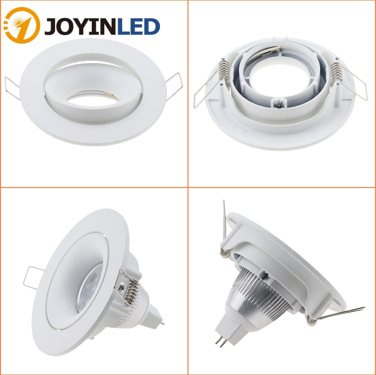 Cutout 90mm Black White Adjustable LED Spot Light Frame Holder GU10 MR16 Retrofit Kit Round Square Led Downlight Fixture Fitting