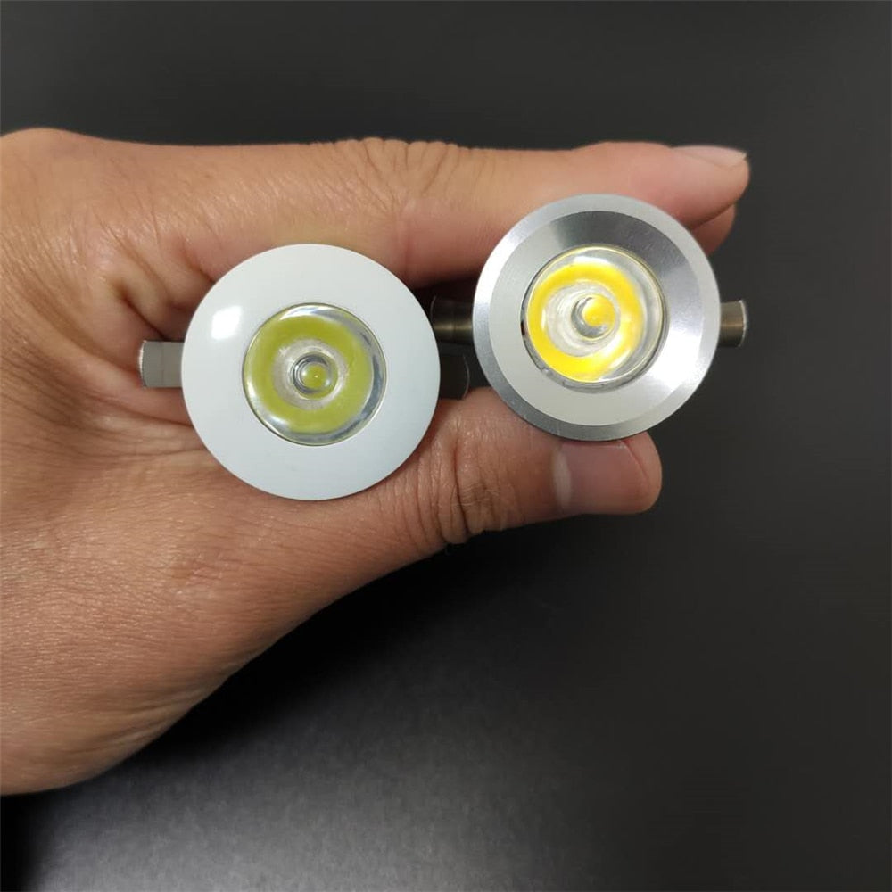 Dimmable downlight AC85-265v 10pcs 1w white silver with driver ceiling decoration indoor led white spot light fixture