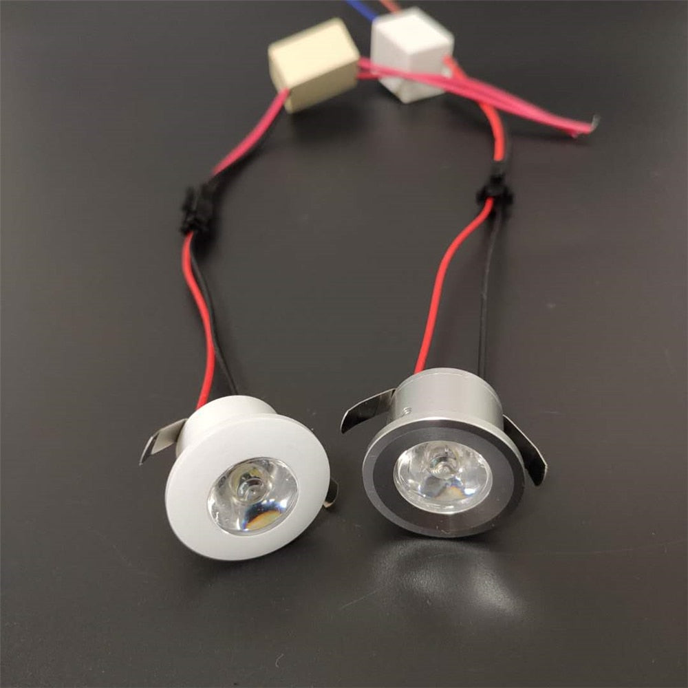 Dimmable downlight AC85-265v 10pcs 1w white silver with driver ceiling decoration indoor led white spot light fixture