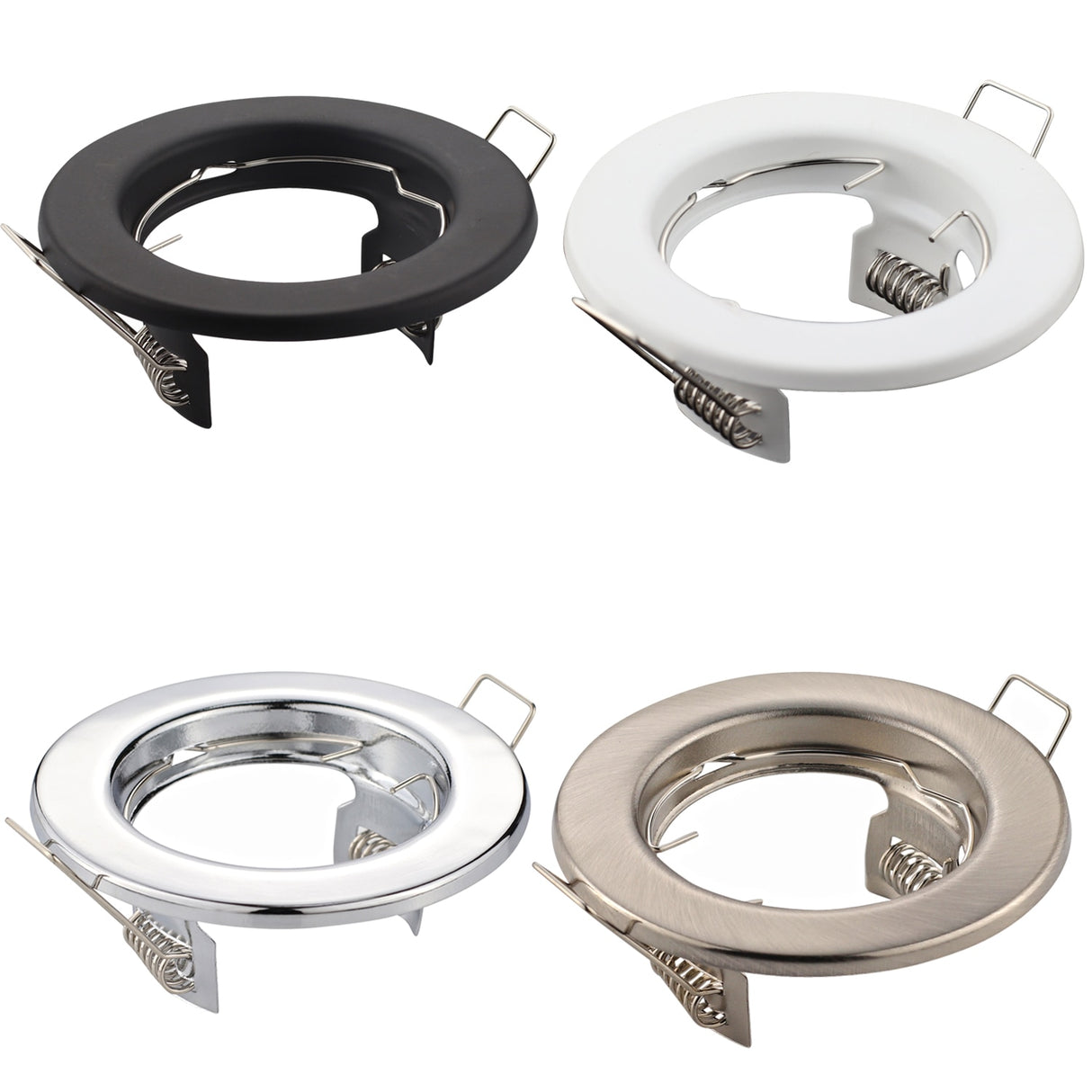 Round Metal Recessed LED Ceiling Light Frames MR16 GU10 10pcs Bulb Fixtures Downlight Holder GU10 Spot Light Fitting For Housing