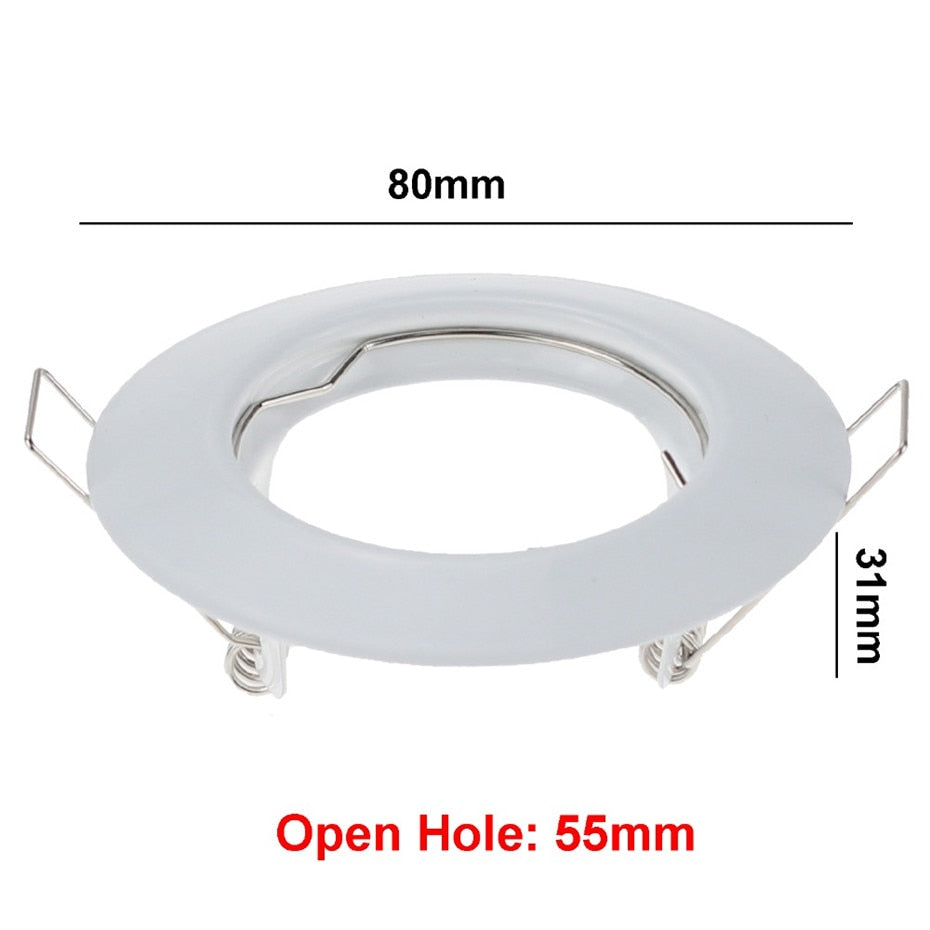Black White Round Recessed LED Ceiling Light Frame MR16 GU10 Bulb Fixture Downlight Holder GU10 Spot Light Fitting For Housing