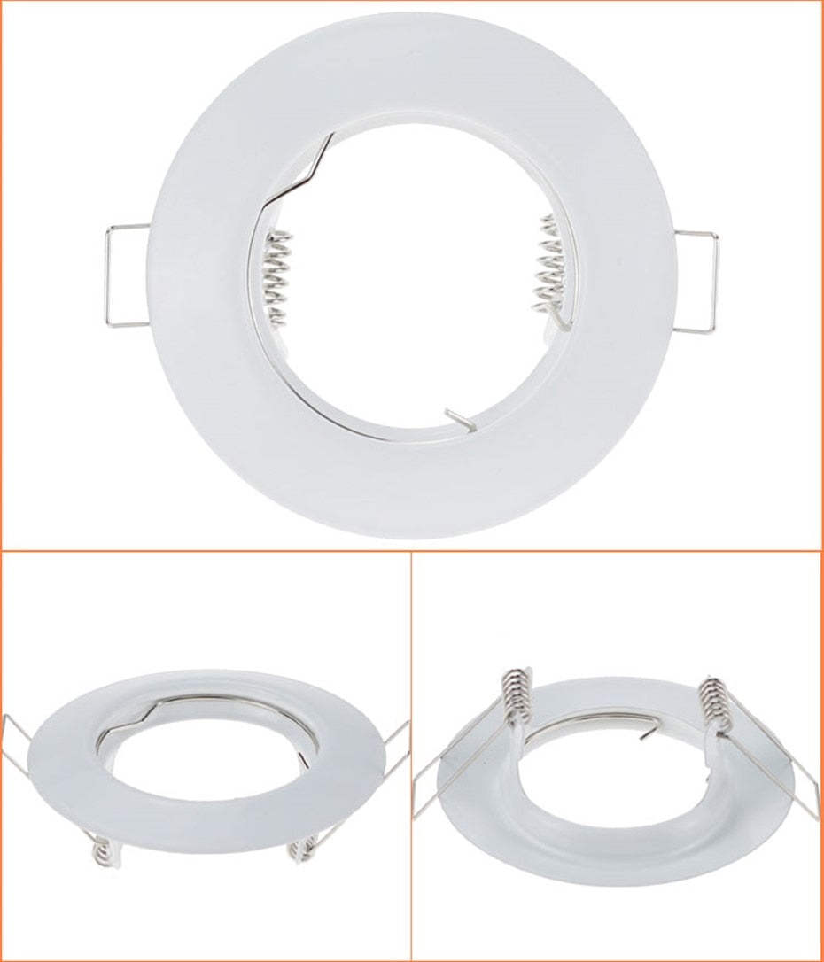 Black White Round Recessed LED Ceiling Light Frame MR16 GU10 Bulb Fixture Downlight Holder GU10 Spot Light Fitting For Housing