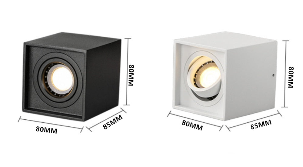 1pcs Square Surface Mounted LED Downlight with Replaceable GU10 LED Bulb 7W 10W LED Ceiling Spot Light AC85V-265V Indoor