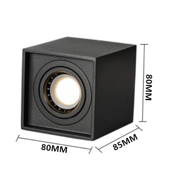 1pcs Square Surface Mounted LED Downlight with Replaceable GU10 LED Bulb 7W 10W LED Ceiling Spot Light AC85V-265V Indoor