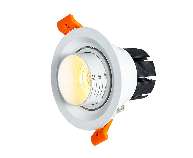 Zoom Beam Angle Adjustable 15/45/60 Degrees LED COB Recessed Downlight 10W 12W 15W LED Ceiling Spot Light for Picture Background