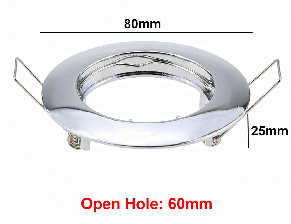 Recessed Trimless Titl 10pcs/lot Round LED Spot Light Fittings GU10 MR16 Socket Base Holder Ceiling Spot Downlight Frame Fixture