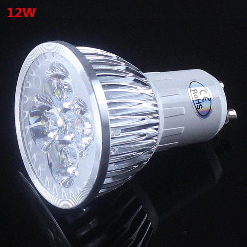 Super Bright 9w 12w 15w GU10 10X LED Bulbs Light 110v 220v Dimmable Led Spotlights warm / Cool White GU10 base LED downlight