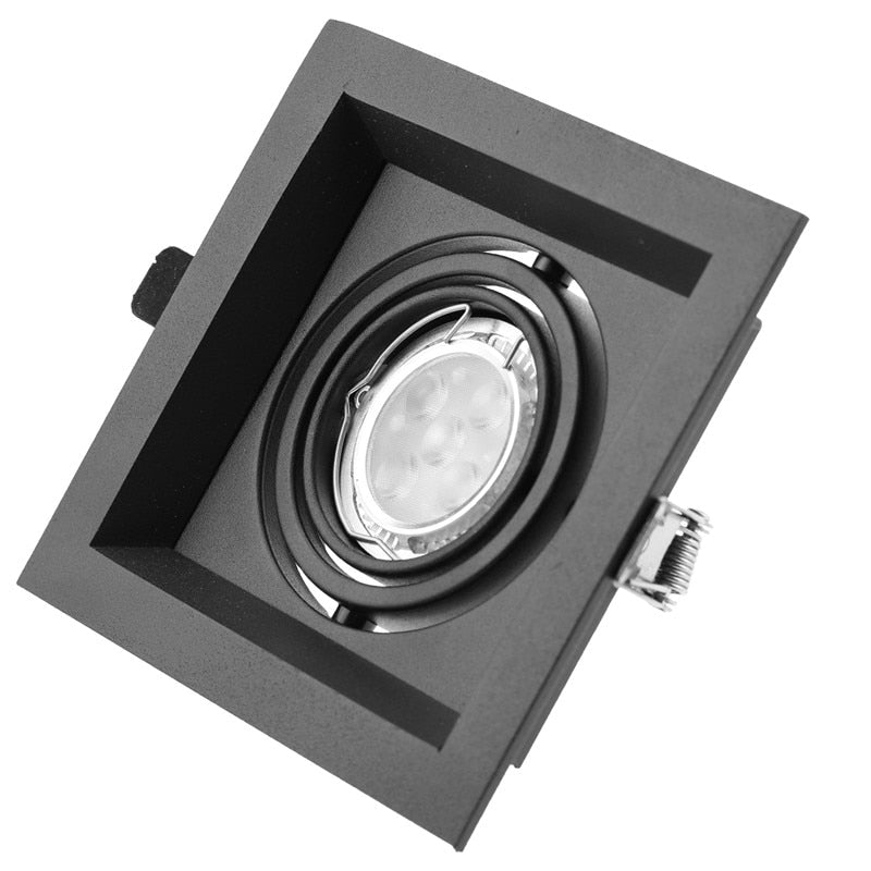Square Double Ring Downlight Anti-glare LED 105mm 2pcs Cut Hole Recessed Ceiling Spot Lamp Frame GU10 Bulb Replaceable