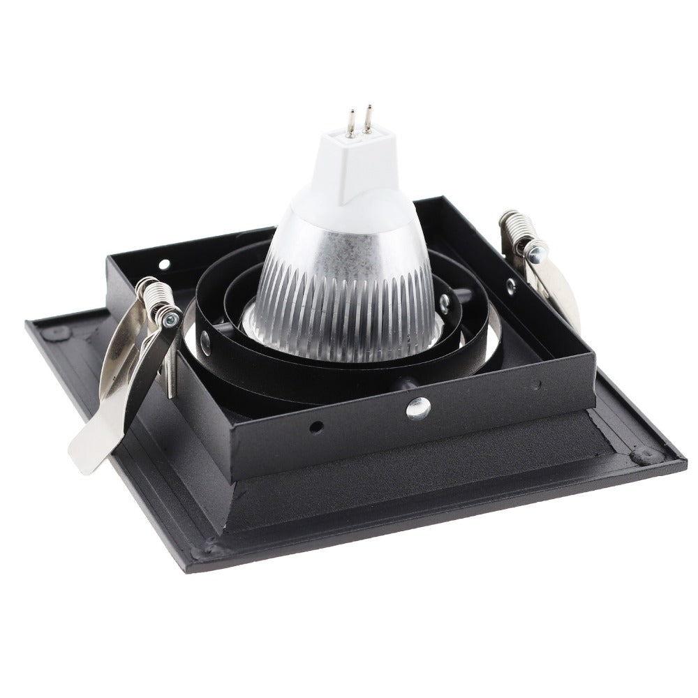 Square Double Ring Downlight Anti-glare LED 105mm 2pcs Cut Hole Recessed Ceiling Spot Lamp Frame GU10 Bulb Replaceable