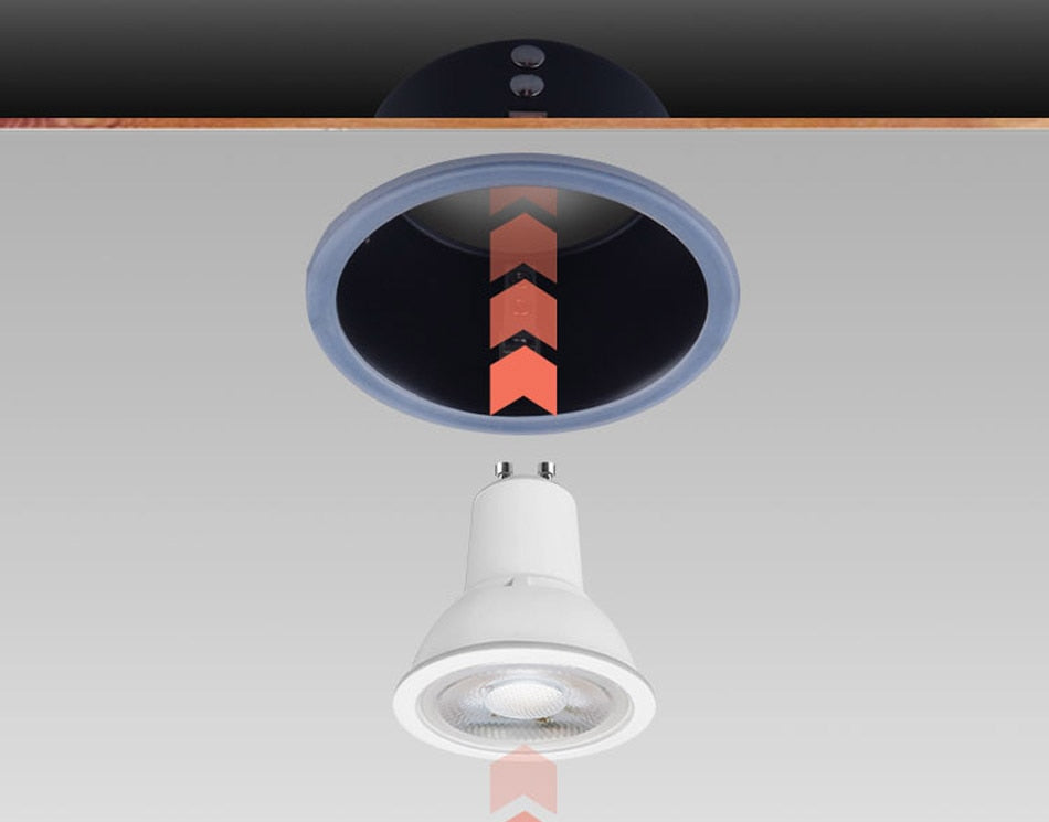 IP65 Round Deep Fire-Rated 5PCS Waterproof Recessed Downlight GU10 MR16 Fitting Matt Black White Bathroom Ceiling Spot Light