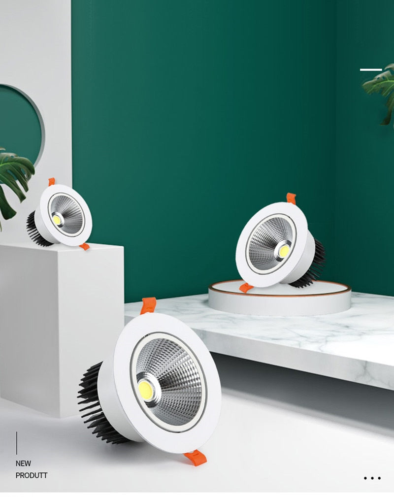 Conversion LED COB Downlight 3000K 4000K 6000K 3-Color Ceiling Spot Light 5W 7W 9W 12W 15W 18W 20W Home Decorative Lighting
