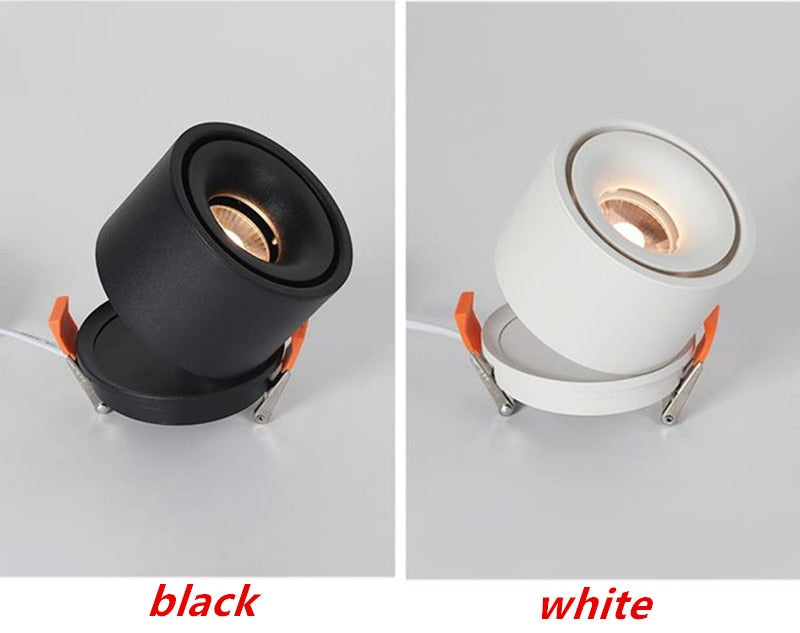 Dimmable Folding Rotating Recessed Led Downlight 7w-15W Cob Ceiling Spot Light Adjustable 110v 220v Warm White For Living Room