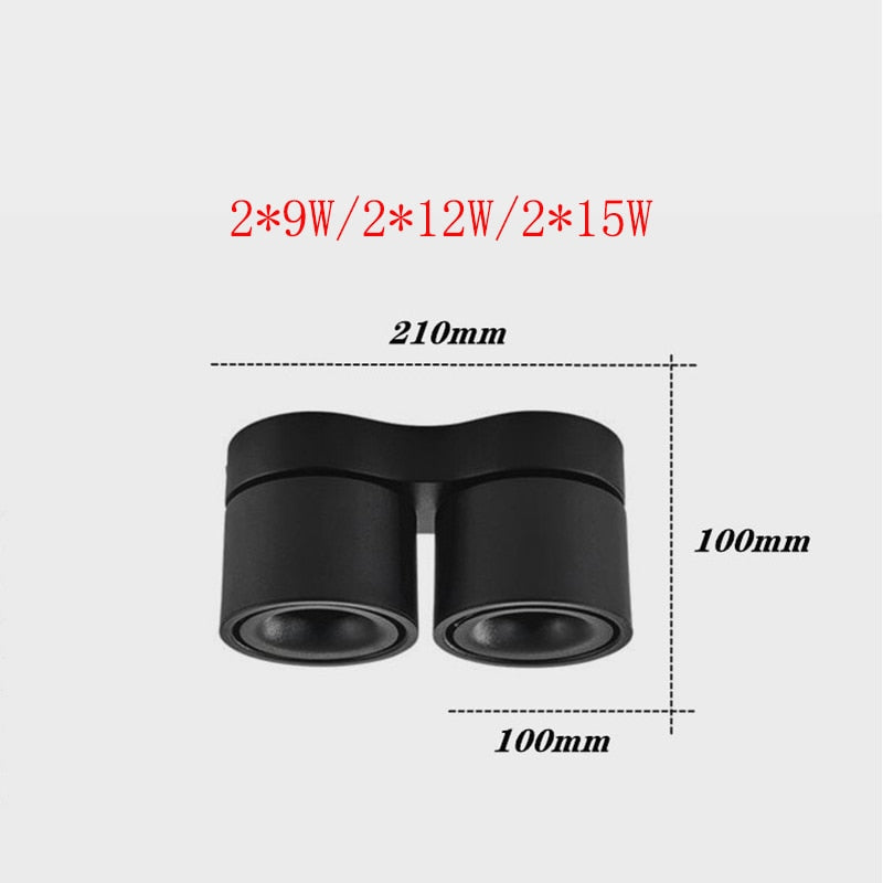 Dimmable Folding Rotating LED Downlights 18W 24W 30W COB LED Ceiling Spot Lights AC85~265V LED Ceiling Lamps Indoor Lighting