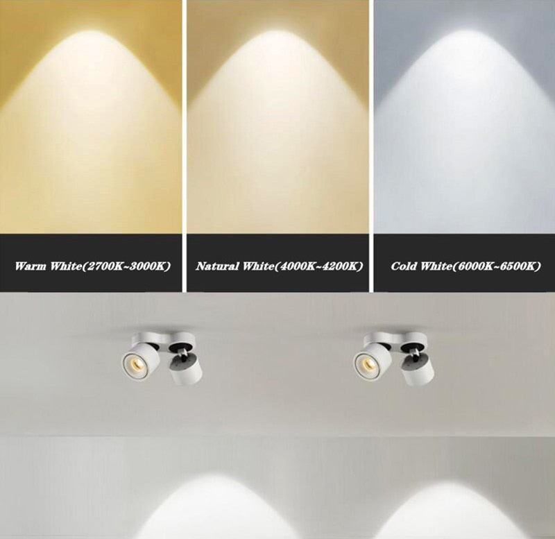 Dimmable Folding Rotating LED Downlights 18W 24W 30W COB LED Ceiling Spot Lights AC85~265V LED Ceiling Lamps Indoor Lighting
