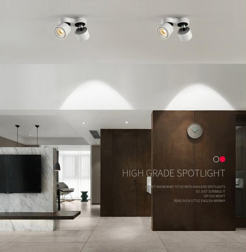 Dimmable Folding Rotating LED Downlights 18W 24W 30W COB LED Ceiling Spot Lights AC85~265V LED Ceiling Lamps Indoor Lighting