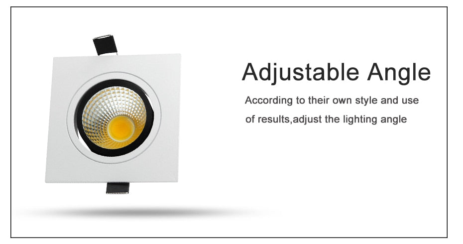 NEW Embedded COB LED Downlights Square 7W 9W 12W 15W LED Spot lamp AC85-265V LED Recessed Ceiling Lamp Warm white/Cold white