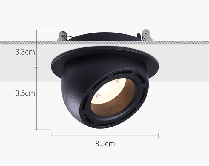 Dimmable Embedded Retractable LED COB Ceiling 7W 15w 20W 24W AC85-265V Adjustable 360 Degree LED Trunk Downlight Home Lighting