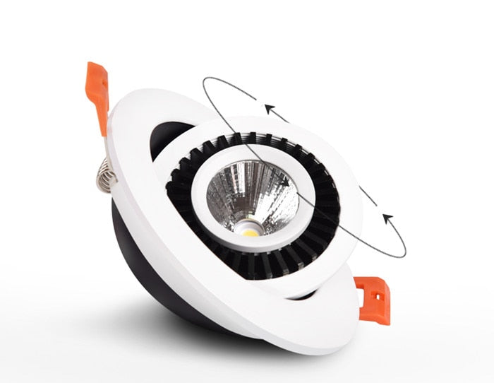 Dimmable Recessed Round LED Downlights AC85-265V 5w 7w 12w 18w 24w COB Ceiling Warm/Cold White Wash Wall Light RA90