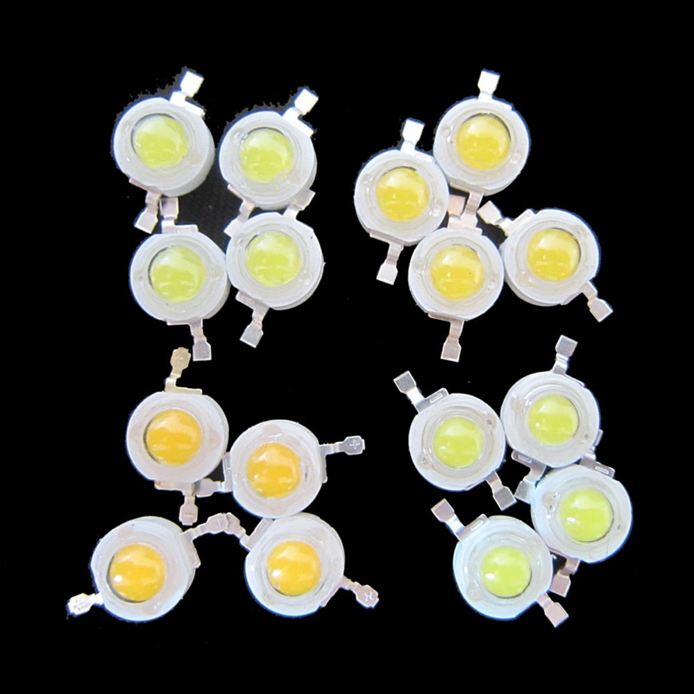 Warm White LED Source Chips Lamp Bead Epistar High Power 1W 3W Diode DIY Bulb Spotlight Flashlight Downlight 10pcs 20pcs 50pcs